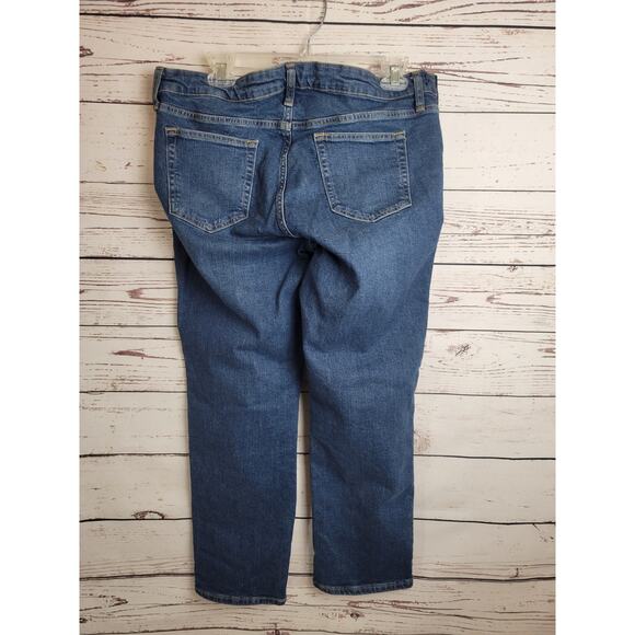 NWT Gap Maternity Jeans Blue Denim Straight Leg Whiskers Women's Size 30/10R - Picture 9 of 12